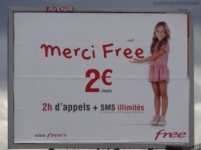 Campagne publicitaire de l'operateur Free pour son forfait 2€